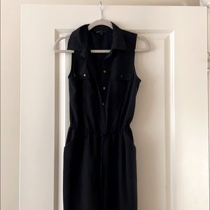 Black sleeveless collared jumpsuit size medium